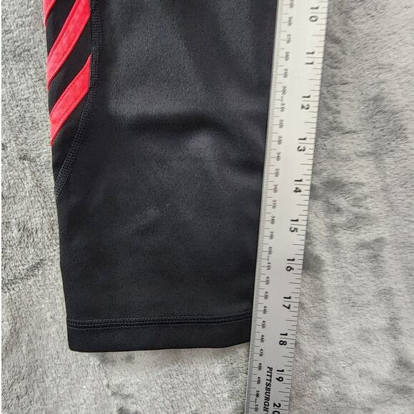 Adidas Leggings Womens S Black Coral Climalite 3 Stripe Active Capri Workout Gym - Picture 10 of 12